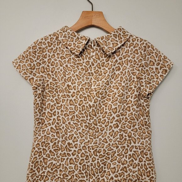Pendleton Dress Retro Look Animal Print Short Sleeve Linen Blend Dress Sz 4P - Picture 3 of 10